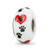 Sterling Silver Reflections White Hand Painted Cat Paws Glass Bead