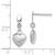 18mm Sterling Silver Rhodium Plated 3-D Scratch Heart Post Earrings