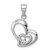 Sterling Silver Rhodium Plated CZ Heart Pendant QP2798