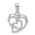 Image of Sterling Silver Rhodium Plated CZ Open Double Heart Pendant
