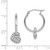 Image of 24mm Sterling Silver Rhodium Plated Moveable Heart Hoop Earrings
