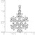 Sterling Silver Rhodium Plated Stellux Synthetic Crystal Snowflake Pendant