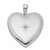 Image of Sterling Silver Rhodium-plated & Diamond 24mm Shiny-Cut Heart Locket Pendant