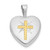 Image of Sterling Silver Rhodium-plated & Gold Tone Shiny-Cut Cross Heart Locket Pendant