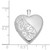 Image of Sterling Silver Rhodium-plated 20mm Swirl & Polished Heart Locket Pendant