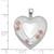 Image of Sterling Silver Rhodium-plated 24mm Enameled Floral Border Heart Locket Pendant