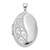 Image of Sterling Silver Rhodium-plated 26mm Scroll Oval Locket Pendant