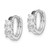 Image of Sterling Silver Rhodium-Plated 3-Stone CZ 2X11mm Hinged Hoop Earrings