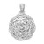 Sterling Silver Rhodium-plated 6mm CZ Center Woven Pendant