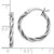 Image of 21.75mm Sterling Silver Rhodium-Plated Antiqued Twisted Hoop Earrings QE14162