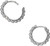 Image of Sterling Silver Rhodium-plated Beaded Click Hoop Earrings