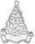 Sterling Silver Rhodium-plated Blank Christmas Tree Ornament QQ358B