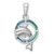 Image of Sterling Silver Rhodium-Plated Blue Inlay Lab-Created Opal Dolphin Pendant