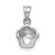 Image of Sterling Silver Rhodium-plated Childs Enameled Cupcake Pendant