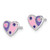 Image of Sterling Silver Rhodium-Plated Childs Enameled Pink/Purple Heart Earrings