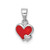 Sterling Silver Rhodium-plated Childs Enameled Red Heart Pendant