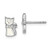Image of Sterling Silver Rhodium-Plated Childs Enameled White Cat Post Earrings