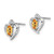 Image of 10mm Sterling Silver Rhodium-Plated Citrine & Diamond Earrings