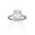 Image of Sterling Silver Rhodium-plated Cushion CZ Ring with CZ Edge