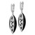 Image of 50mm Sterling Silver Rhodium-Plated CZ & Onyx Hinged Hoop Earrings QE12338 Image of 50mm Sterling Silver Rhodium-Plated CZ & Onyx Hinged Hoop Earrings QE12338