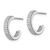 Image of 15mm Sterling Silver Rhodium-Plated CZ 14X3.5mm C-Hoop Post Earrings
