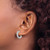 Image of 15mm Sterling Silver Rhodium-Plated CZ 14X3.5mm C-Hoop Post Earrings