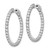 Image of 32.85mm Sterling Silver Rhodium-Plated CZ In & Out Round Hoop Earrings QE12996