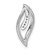 Image of Sterling Silver Rhodium-plated CZ Journey Leaf Slide Pendant