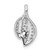 Image of Sterling Silver Rhodium-plated CZ Leaf Slide Pendant