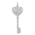 Image of Sterling Silver Rhodium-plated CZ Love Key Pendant