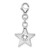 Sterling Silver Rhodium-plated CZ Simulated April Birthstone Star Charm