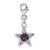 Image of Sterling Silver Rhodium-plated CZ Simulated February Birthstone Star Charm