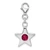 Sterling Silver Rhodium-plated CZ Simulated July Birthstone Star Charm