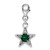 Sterling Silver Rhodium-plated CZ Simulated May Birthstone Star Charm