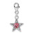 Image of Sterling Silver Rhodium-plated CZ Simulated October Birthstone Star Charm