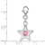 Sterling Silver Rhodium-plated CZ Simulated October Birthstone Star Charm
