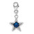 Sterling Silver Rhodium-plated CZ Simulated September Birthstone Star Charm