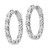Image of 29.5mm Sterling Silver Rhodium-Plated Fancy CZ In & Out Oval Hoop Earrings QE13002