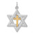 Sterling Silver Rhodium-plated Gold Tone Cross Star of David Charm Charm
