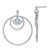 Sterling Silver Rhodium-Plated Hoop w/ CZ & Blue Synthetic Crystal Eye Earrings