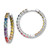 Image of 29.1mm Sterling Silver Rhodium-Plated In & Out Colorful CZ Hoop Earrings