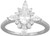 Image of Sterling Silver Rhodium-plated Kite-Shaped Multi CZ Ring