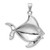 Image of Sterling Silver Rhodium-plated Lab-Created Blue Opal Fish Pendant