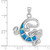 Image of Sterling Silver Rhodium-plated Lab-Created Blue Opal Gecko Pendant