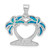 Image of Sterling Silver Rhodium-plated Lab-Created Blue Opal Palm Trees Pendant