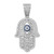 Sterling Silver Rhodium-plated Lab-Created Spinel & White CZ Hamsa Pendant
