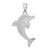 Sterling Silver Rhodium-plated Larimar Dolphin Pendant