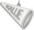 Image of Sterling Silver Rhodium-plated Lasered Polished Name Megaphone Charm
