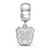 Image of Sterling Silver Rhodium-Plated LogoArt Butler University XS Dangle Bead Charm