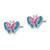 Image of 8mm Sterling Silver Rhodium-Plated Madi K Enamel Butterfly Post Earrings